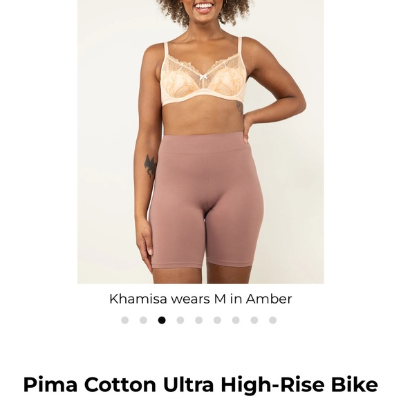 Blue High-Rise Bike Shorts with Seamless Design - Picture 5 of 7